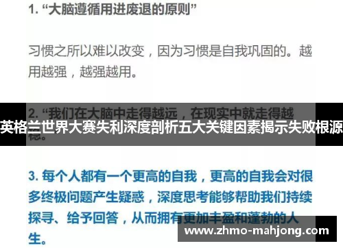 英格兰世界大赛失利深度剖析五大关键因素揭示失败根源